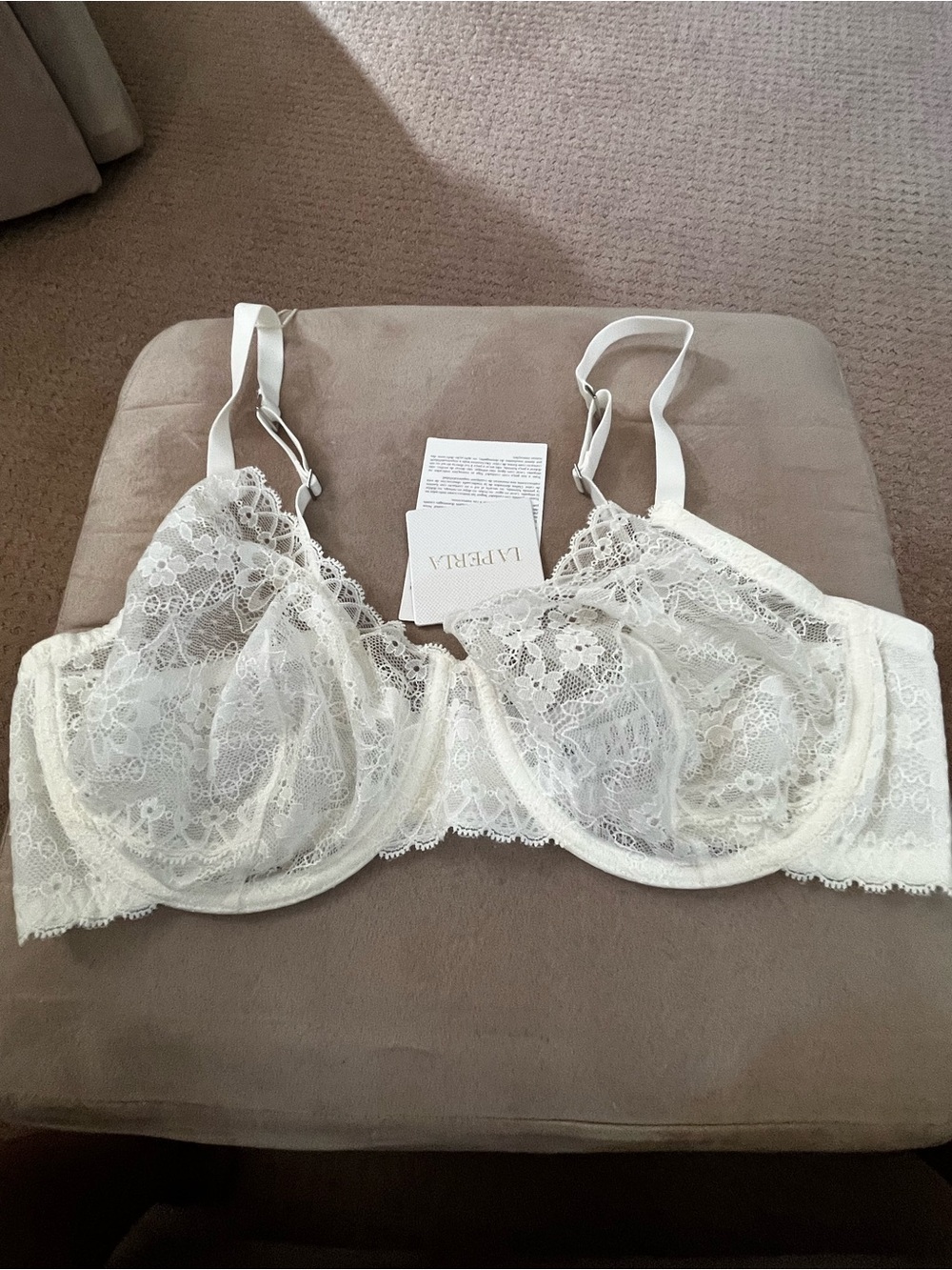 La Perla Ivory Lace Bra 38D NWT